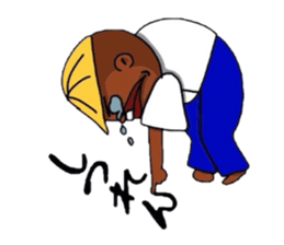 A broken-hearted boy. sticker #4521822