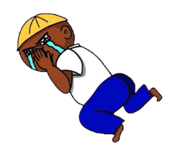 A broken-hearted boy. sticker #4521832