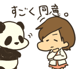 Girl and Panda sticker #4523727