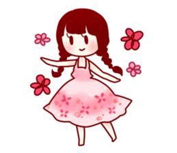 girl wears a dress sticker #4524496