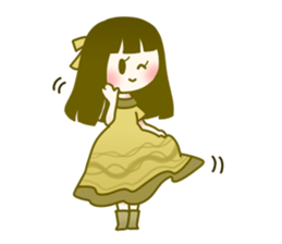 girl wears a dress sticker #4524502