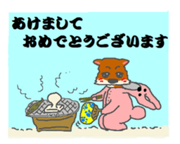 Shiba Inu and Corgi of the four seasons sticker #4527580