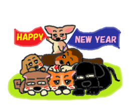 Shiba Inu and Corgi of the four seasons sticker #4527587