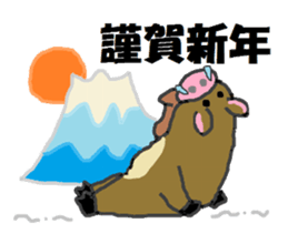 Shiba Inu and Corgi of the four seasons sticker #4527588