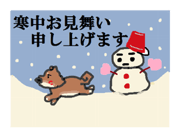 Shiba Inu and Corgi of the four seasons sticker #4527590