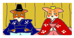 Shiba Inu and Corgi of the four seasons sticker #4527594