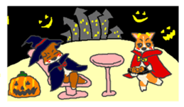 Shiba Inu and Corgi of the four seasons sticker #4527606