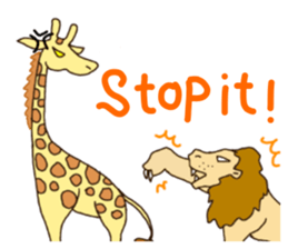 Life of cute giraffe.English version sticker #4534369