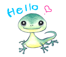 A tortoise and a gecko and slug sticker #4534936