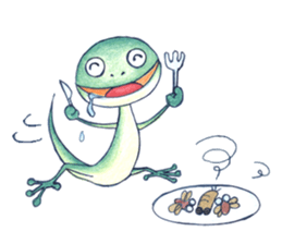 A tortoise and a gecko and slug sticker #4534937