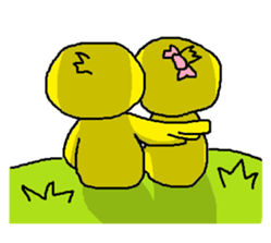 Nice reaction of the chick. sticker #4540487