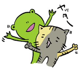 Fun FX trade with pretty Frog and Cat<2> sticker #4541824