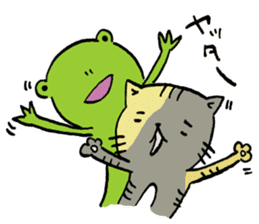 Fun FX trade with pretty Frog and Cat<2> sticker #4541824