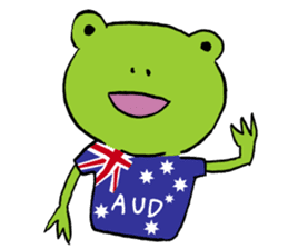 Fun FX trade with pretty Frog and Cat<2> sticker #4541833