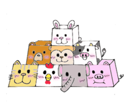cube animals sticker #4543983