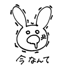 scribble cute rabbit sticker #4544587