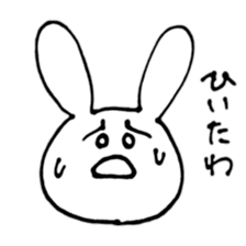 scribble cute rabbit sticker #4544591