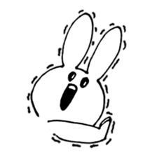 scribble cute rabbit sticker #4544593