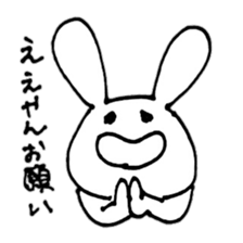 scribble cute rabbit sticker #4544596