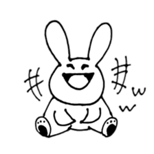 scribble cute rabbit sticker #4544602