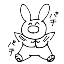 scribble cute rabbit sticker #4544603