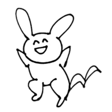 scribble cute rabbit sticker #4544604