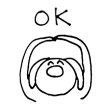 scribble cute rabbit sticker #4544607