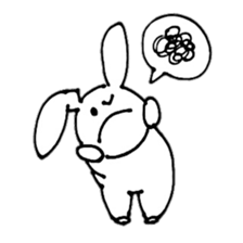 scribble cute rabbit sticker #4544608