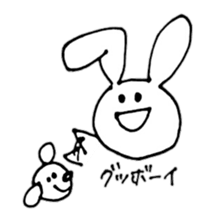 scribble cute rabbit sticker #4544614