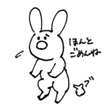 scribble cute rabbit sticker #4544616