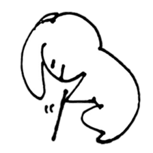 scribble cute rabbit sticker #4544618