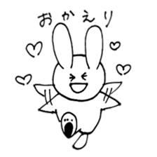scribble cute rabbit sticker #4544622