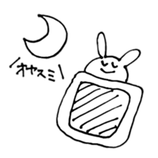 scribble cute rabbit sticker #4544623