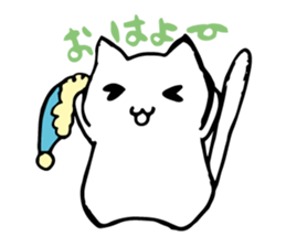 Snow-white cat sticker #4545352