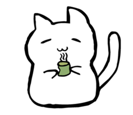 Snow-white cat sticker #4545359