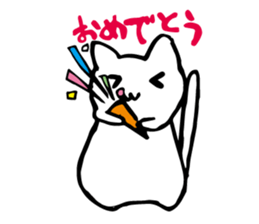 Snow-white cat sticker #4545364