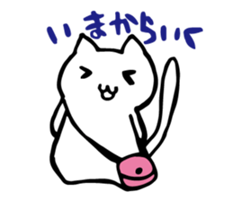 Snow-white cat sticker #4545365