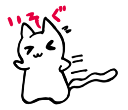 Snow-white cat sticker #4545366