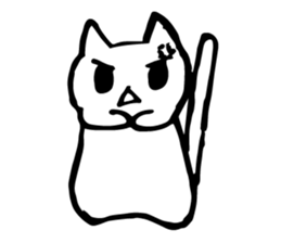 Snow-white cat sticker #4545370