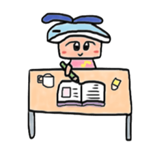 A girl wearing a hat of whale sticker #4548828