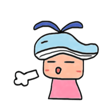 A girl wearing a hat of whale sticker #4548829
