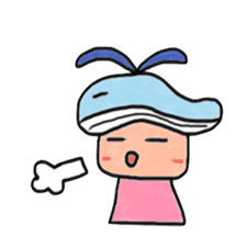 A girl wearing a hat of whale sticker #4548829