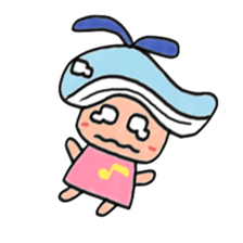 A girl wearing a hat of whale sticker #4548836