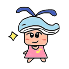 A girl wearing a hat of whale sticker #4548837