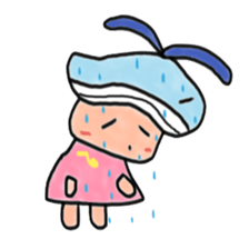 A girl wearing a hat of whale sticker #4548838