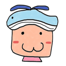A girl wearing a hat of whale sticker #4548853