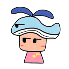 A girl wearing a hat of whale sticker #4548855