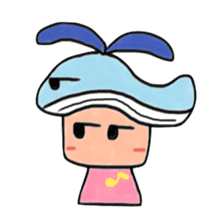 A girl wearing a hat of whale sticker #4548855