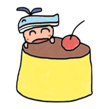 A girl wearing a hat of whale sticker #4548857