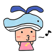 A girl wearing a hat of whale sticker #4548858